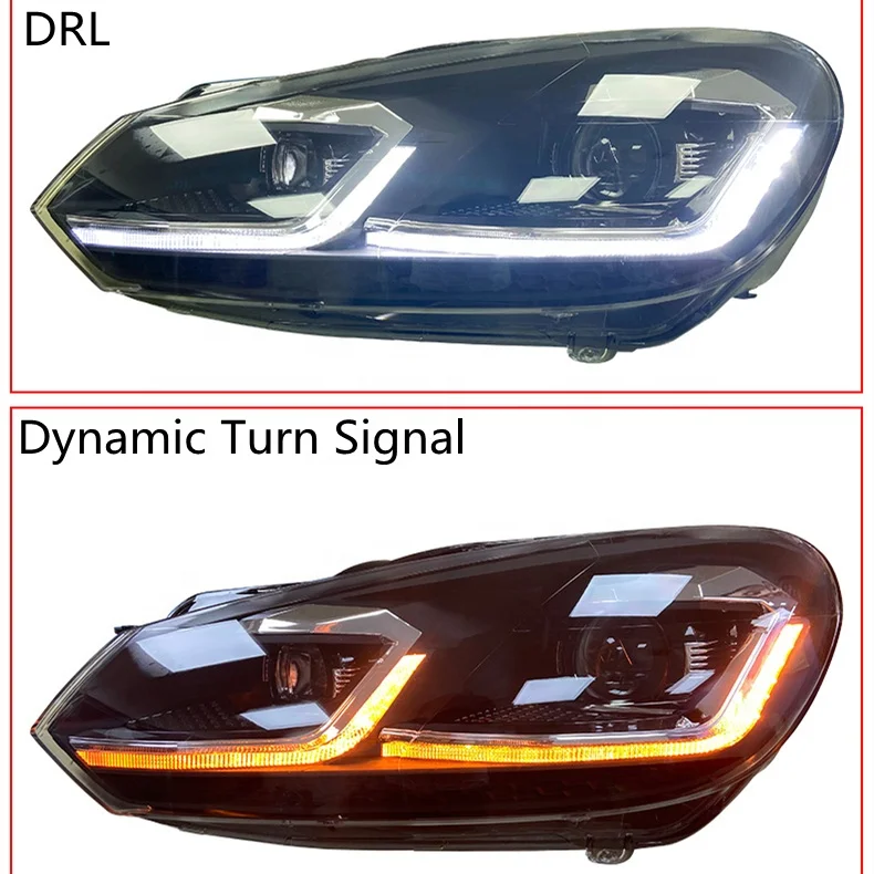 HCmotion Factory 7.5 style LED Xenon 2008 2009 2010 2011 2012 2013 2014 Front Headlamps Golf 6 Headlights For VW Golf MK6