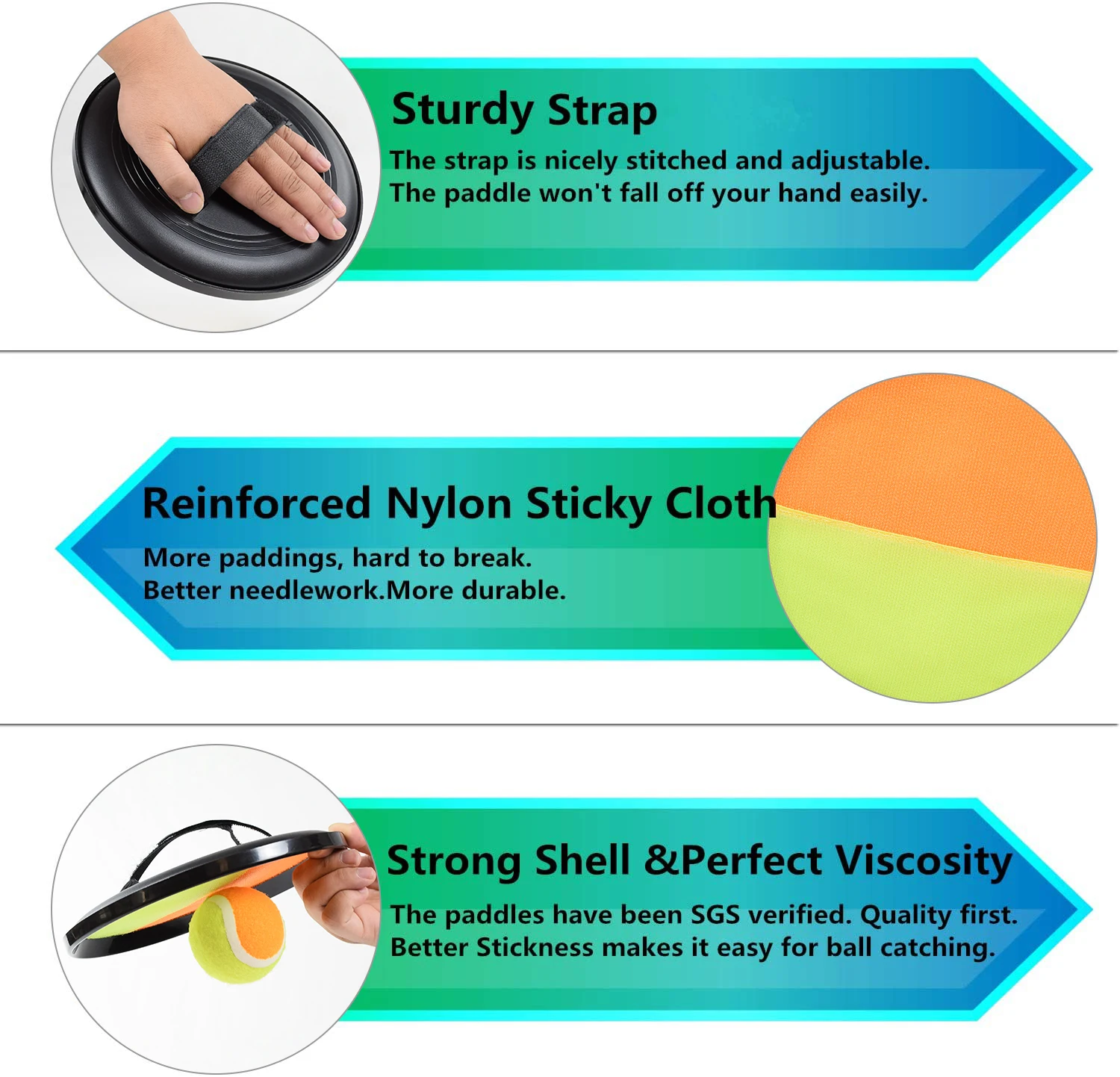 Outdoor sports beach ball catching games toy paddle sticky target catch ball and toss game set