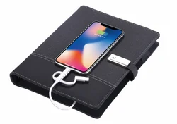 Notebook A5 Paper Diary Power Bank USB Flash Disk 8000mAh Wireless Charger Powerbank