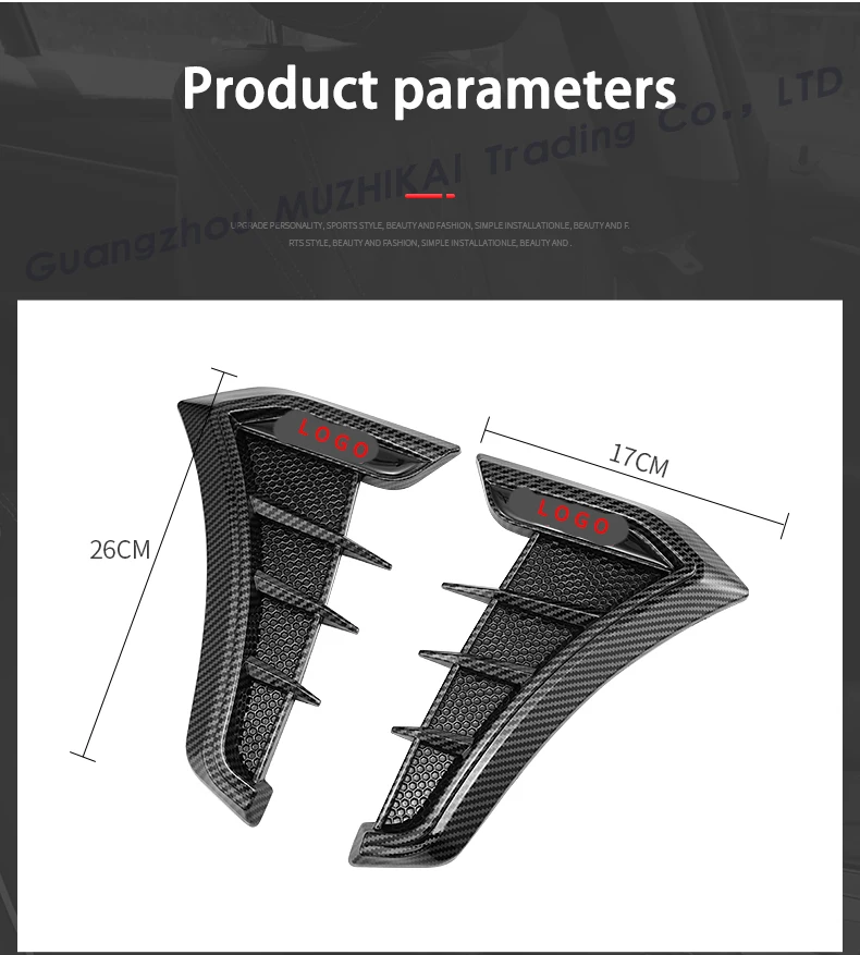 New patented products Auto Side Vent car Side Fender Vent Trim for Toyota