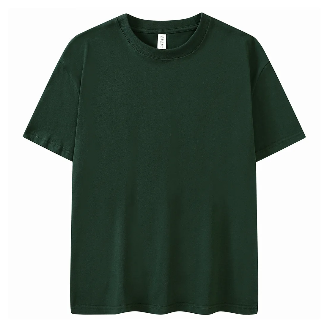 Новинка 2021, толстая футболка с круглым вырезом, свободная хлопковая однотонная трендовая уличная Мужская футболка