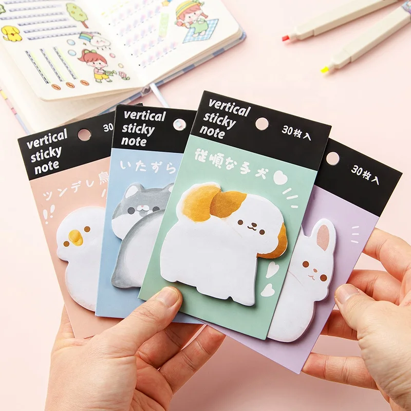 Kawaii cat kitty bunny puppy sticky notes cute girl index stickers for study memo pad