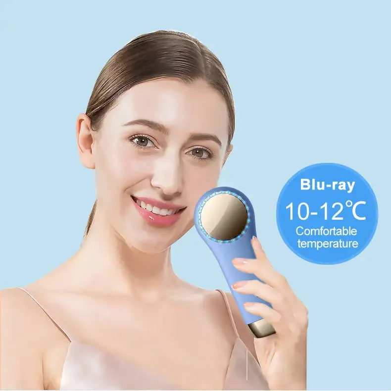 Newest LED Heating and Cooling Waterproof Rechargeable Deep Cleaning Face Scrubber Brush Silicone Facial Cleansing Brush
