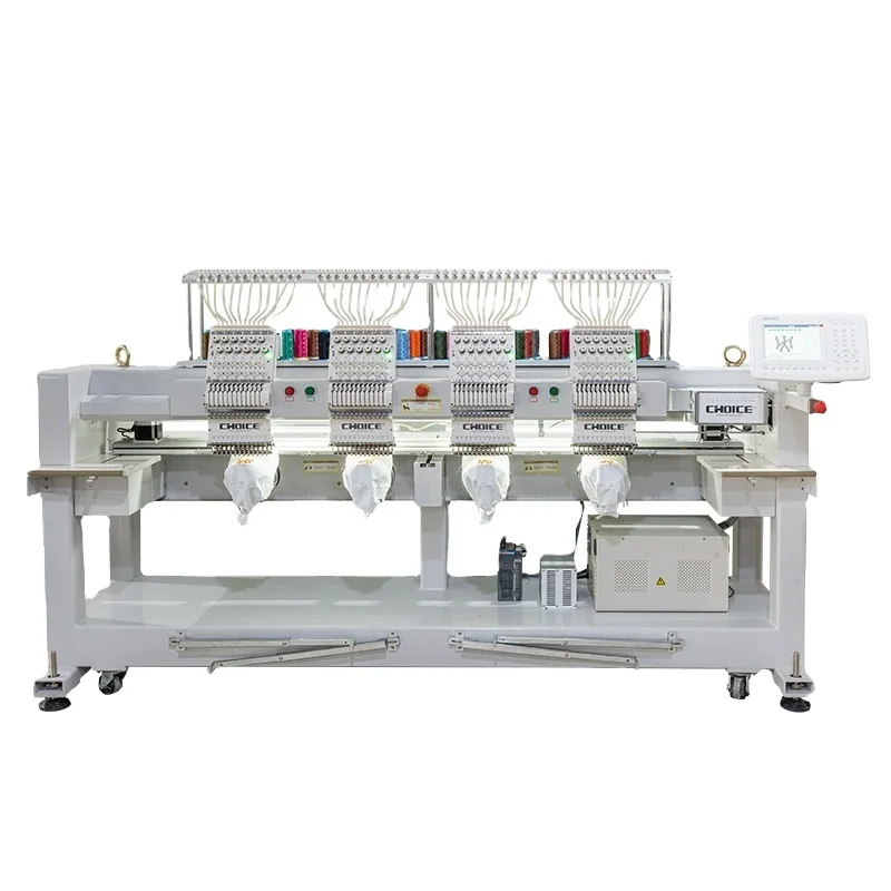 Four Head 12 Needles Sewing Machine Flat Embroidery Automatic Color Change For Industrial