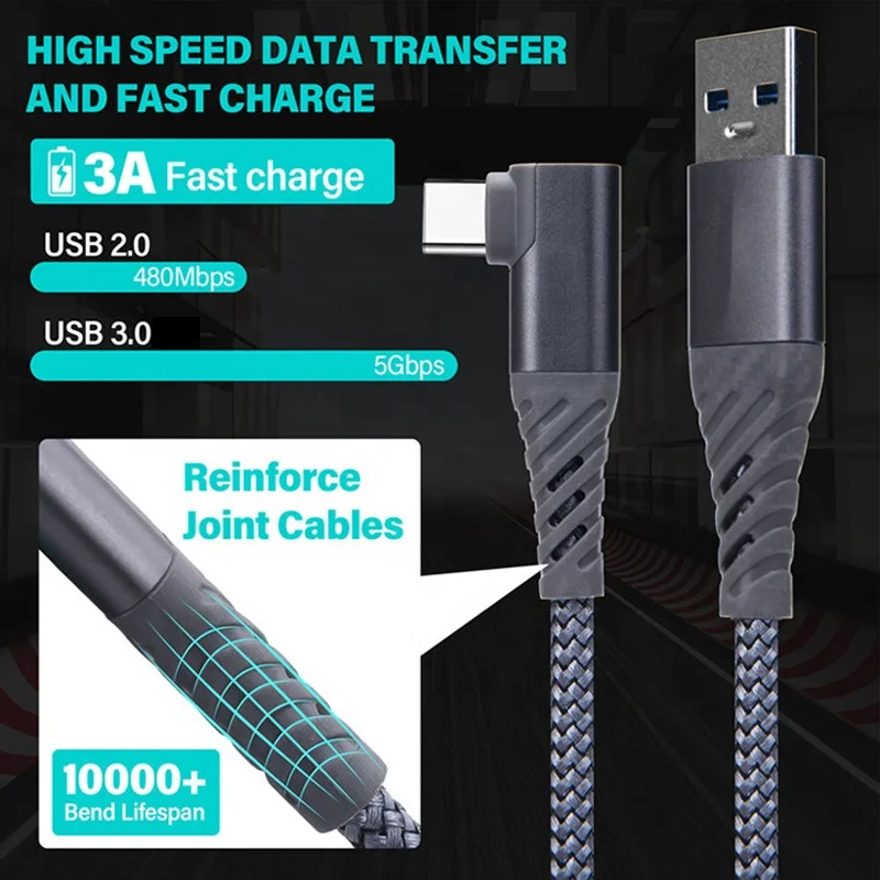 3M 5M USB 3.0 C Type Data 10ft 18ft VR Glasses Link Cable for Oculus