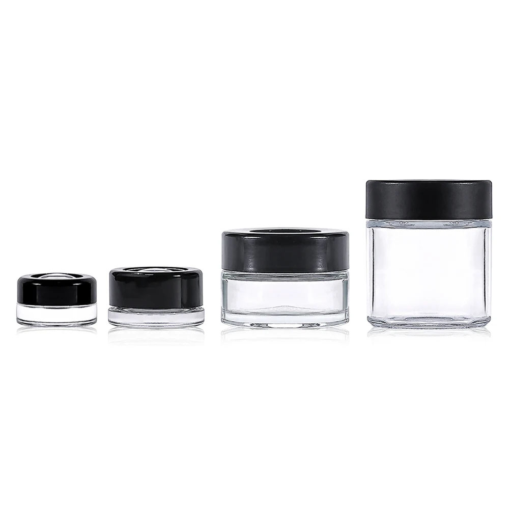Child Resistant Glass Jars With Magnifying Lids For Top-shelf Dry Flower Display Airtight Smell Proof Container Jar Bottles