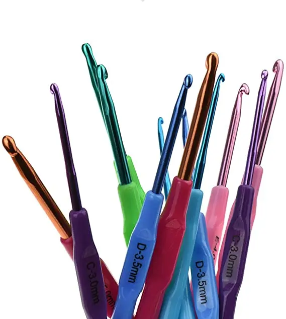 6 Pieces of Crochet Hooks DIY Yarn Weave Craft Tools with Ergonomic Plastic Handle