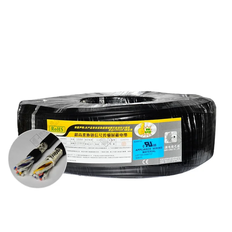 Triumph High Flexible  20276-26AWG 36CORE 38CORE 40CORE Multicore PVC sheath Shielded Twisted pair  Servo Power cable