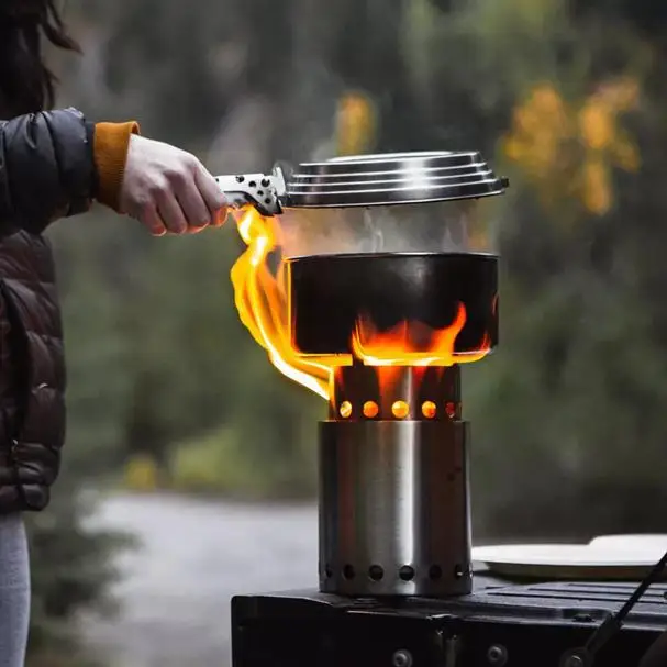 Portable 304 stainless steel firepit charcoal bonfire stove smokeless camping fire pit outdoor