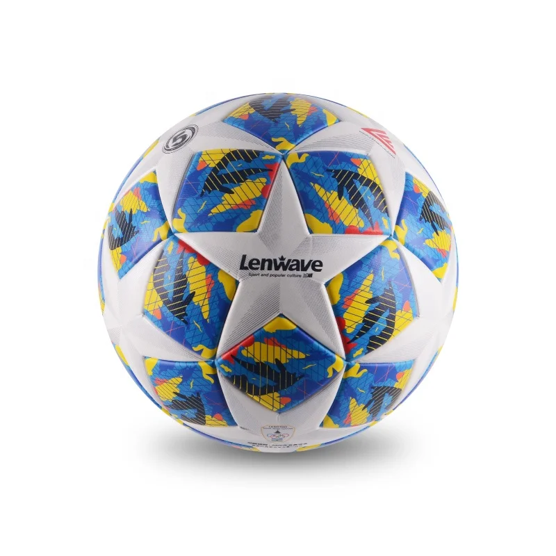 Lenwave official size 4/5 factory pvc soccer ball training thermal bonded  pu football with rubber bladder