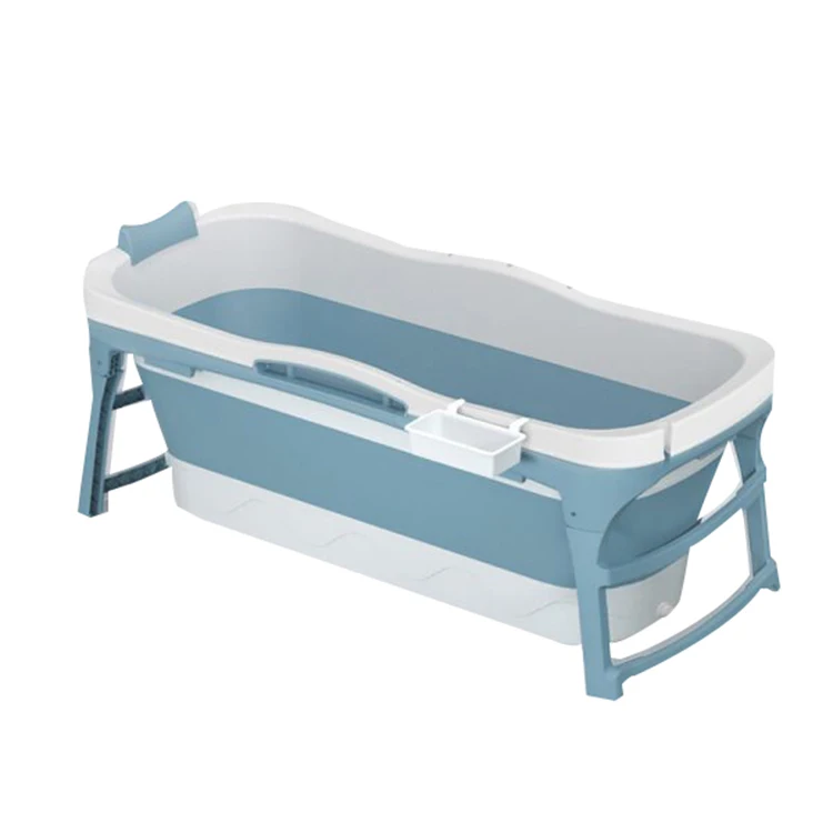 Customized color safe and firm 118CM household winter bath to keep warm plastic foldable bath tub for adults portable