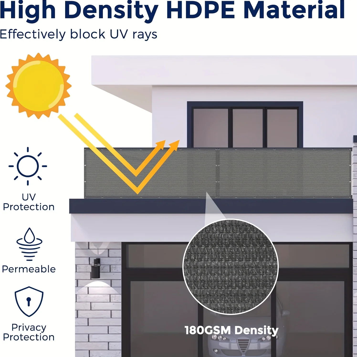 3*16ft  Balcony shading mesh privacy screen fence net privacy net polyethylene safety net fence screen panel