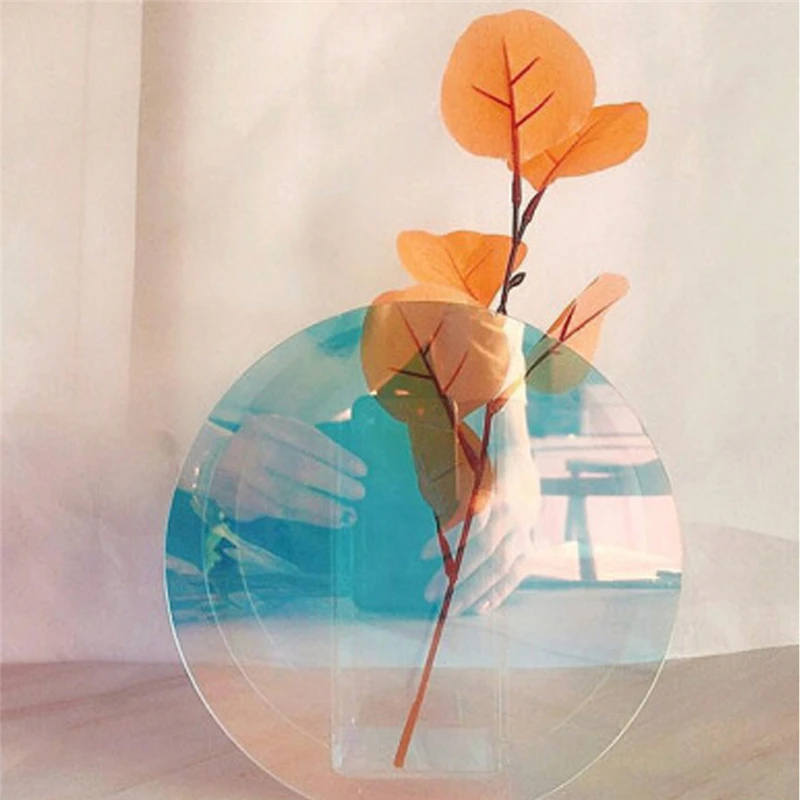 Modern Simple Nordic Style Colorful crystal Art Vase Geometric Transparent Vases for Flower Arrangement Home Desktop Decor