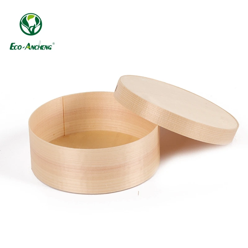 Disposable Wooden Baking Cake Tools Fruit Food Wood Round Cheese Cake Box