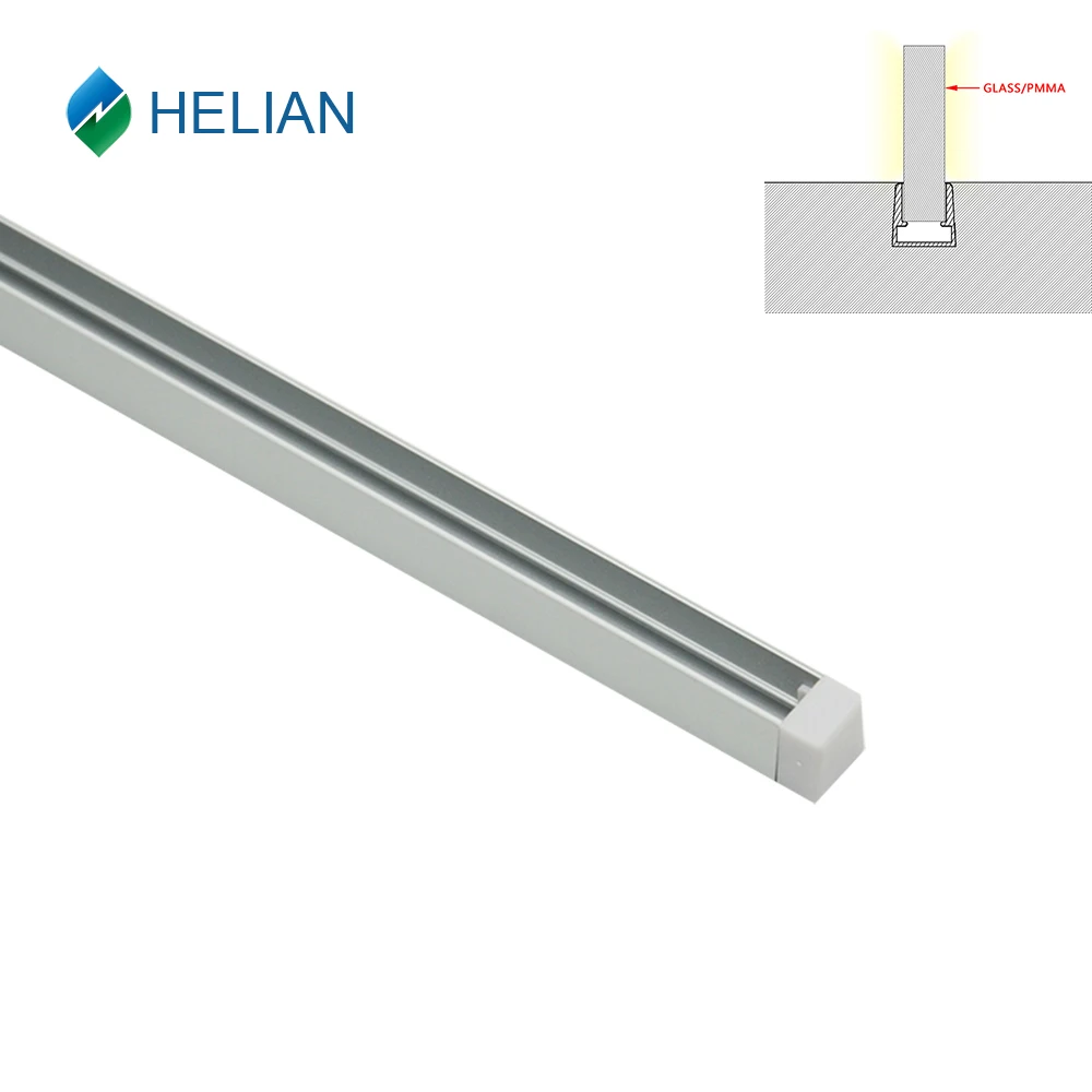 W12 x H12 mm Quality aluminum profile led lighting for inserting tempered glass