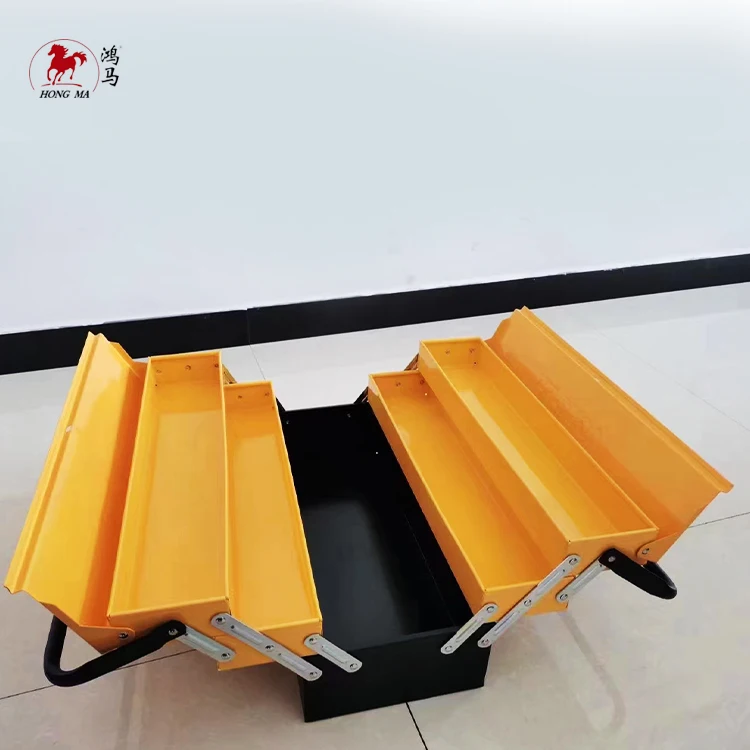 Metal roller cabinet tool trolley with stainless steel working top and tool box with hand tools sets