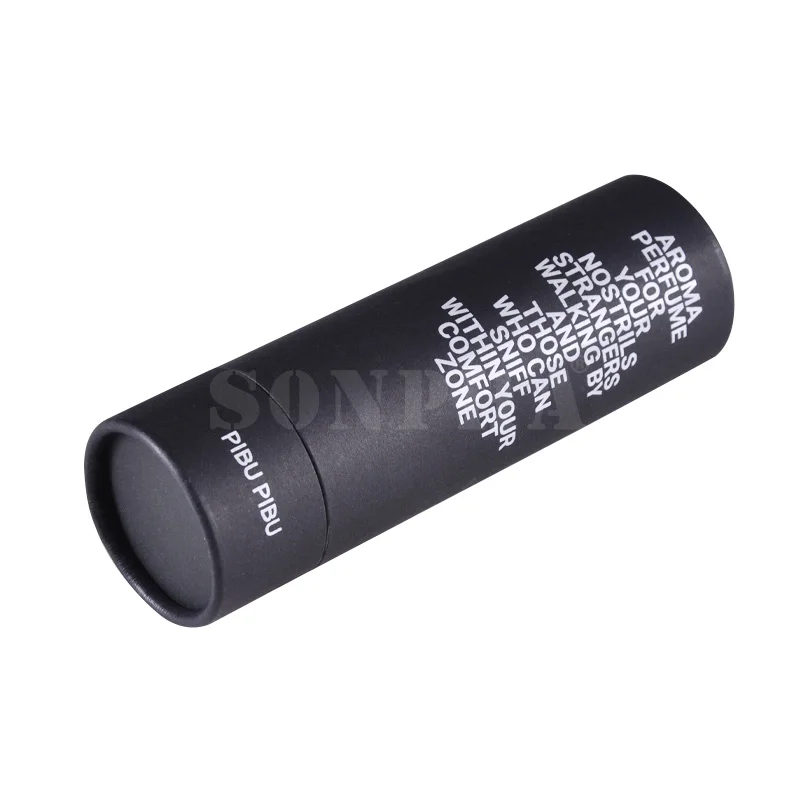 High End Ecommerce Black Luxury Eco Friendly Perfume Small Paper Round Box Tube Packaging Custom Printing Cylinder Paper Tube