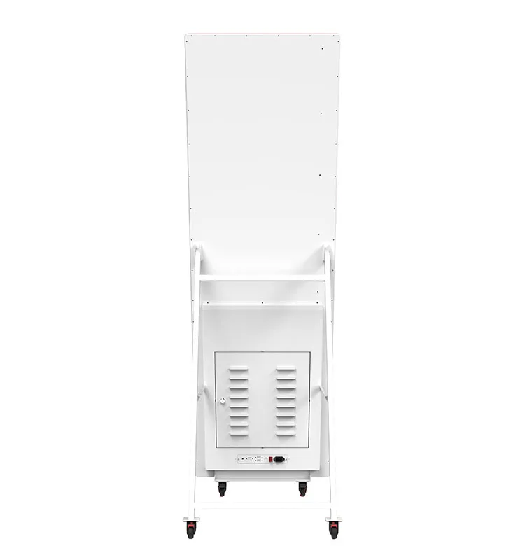43-Inch White Portable 1920*1080 2K In-Room LCD Advertising Kiosk Machine with Pulley Floor Standing for Shopping Malls