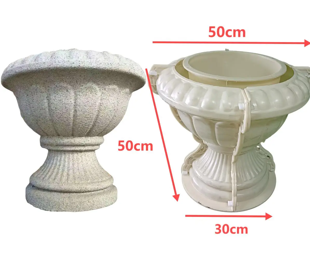 Cast in place outdoor garden cement Plastic Precast Concrete Flower Pot Decorative Planter Molds for Sale