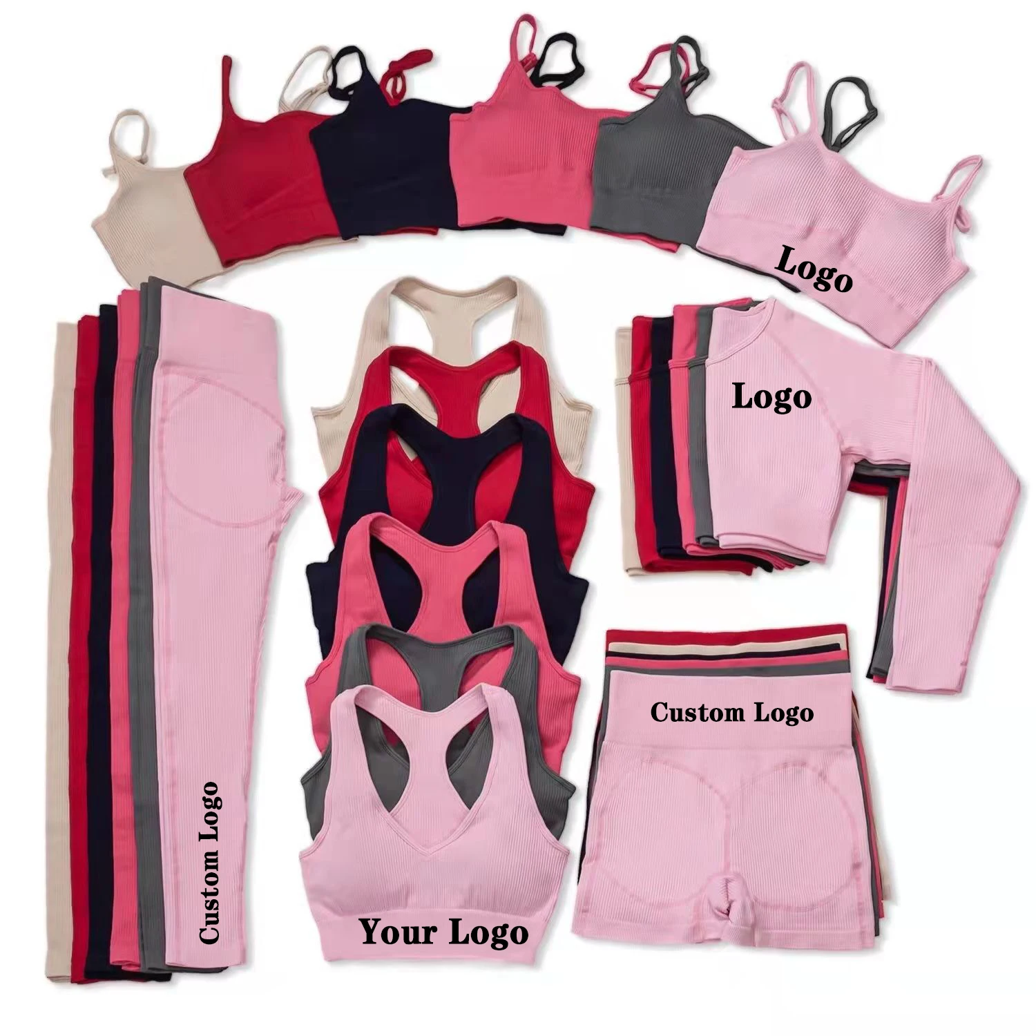 2021 женский бюстгальтер в рубчик с сердцем и высокой талией, короткие леггинсы, спортивная одежда, бесшовный комплект для йоги, спортивная одежда