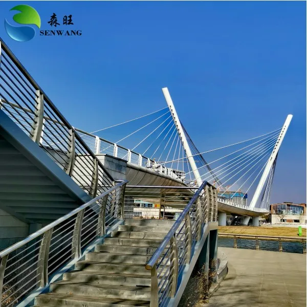 Long span steel structure pedestrian bridge High quality metal bridge