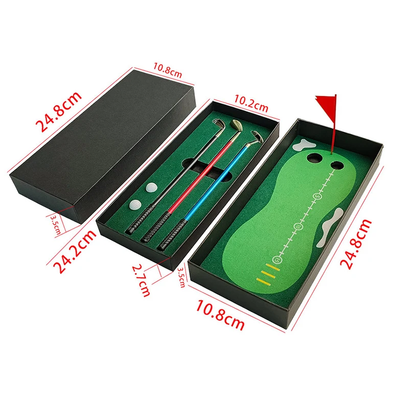 Funny Desktop Mini Golf Course Game Golf Ball Pen Putting Green Flag Gift Set Golf