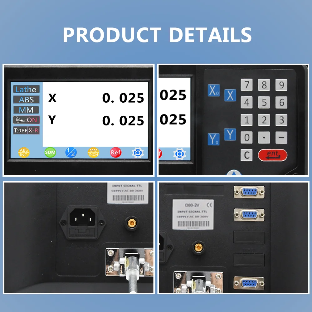 LCD DIGITAL READOUTS EDM FUNCTION/ DRO WITH LINEAR SCALES /OPTICAL ENCODERS FOR LATHE / MILLING MACHINES