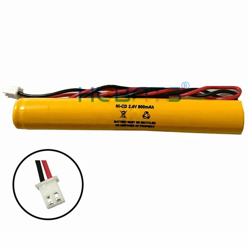 Hubats Nickel cadmium batteries Nicd 2.4V AA 800mAh rechargeable battery for Emergency Light 2.4V Nicd AA 800mah battery pack