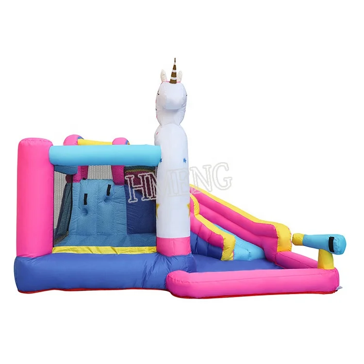 Hot Sale Home Use Inflatable Unicorn Bounce House with Waterslides