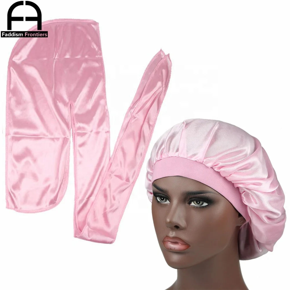 
Men Silk Durag Match Silk Bonnet for Women Same Color Silky Durag Bandanas for Men Long Tail Durags Wave Cap Sleep Cap 