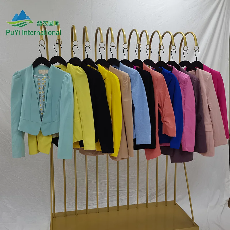 Женские тонкие костюмы пальто б/у одежда модная куртка оптовая продажа поставщик одежды куртки