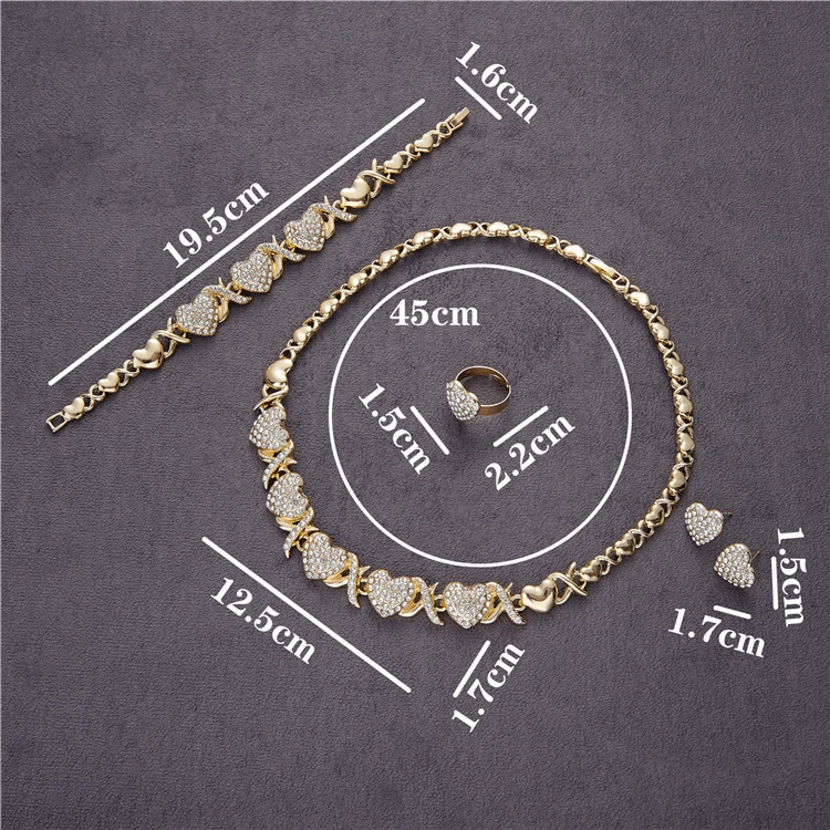 2021 Love Pattern14k Gold Jewelryset XOXO Jewelry Set I Love You Bear Jewelry Sets Lovely and Hot Design XOXO Necklace