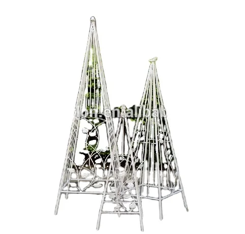 Outdoor Decor Metal Garden Obelisk 2/S Antique Decorative Obelisk