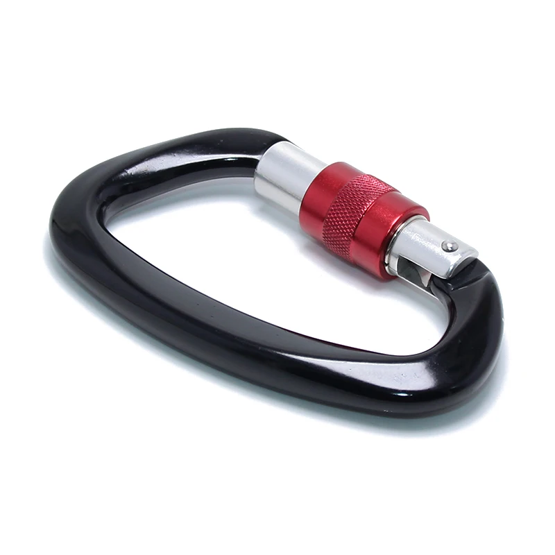 
25KN Professional Climbing Carabiner D Shape 7075 Aviation Aluminum Safe Lock Outdoor Multi Tool Swivel Carabiner For Dog Leash 