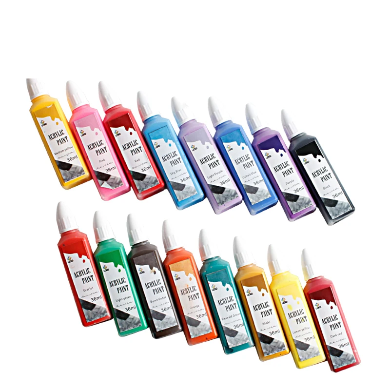 Стильный 26 цветов 36 мл акриловое покрытие набор профессиональных картин, выполненных акриловыми красками, инструменты для рисования подходит для детей и художников на холсте