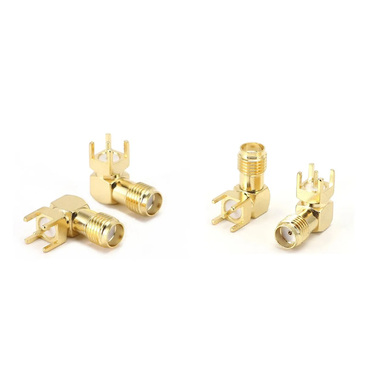 Factory price Solder brass right angle SMA female Jack to 5 Pin Square Connector RF connector