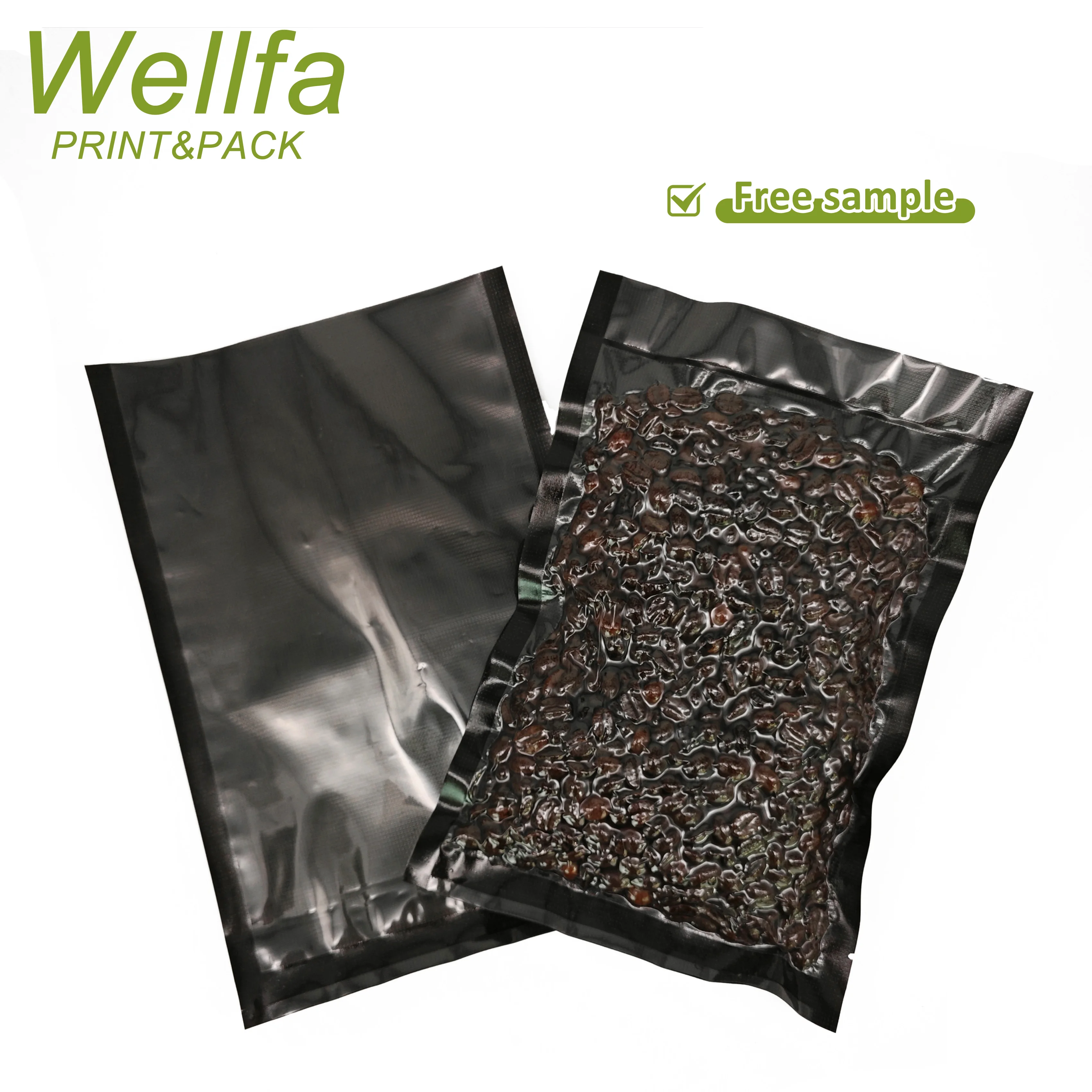 Custom Printed Plastic Food Fruit Meat Packing Nylon Packaging Roll Embossed Vacuum Seal Bag