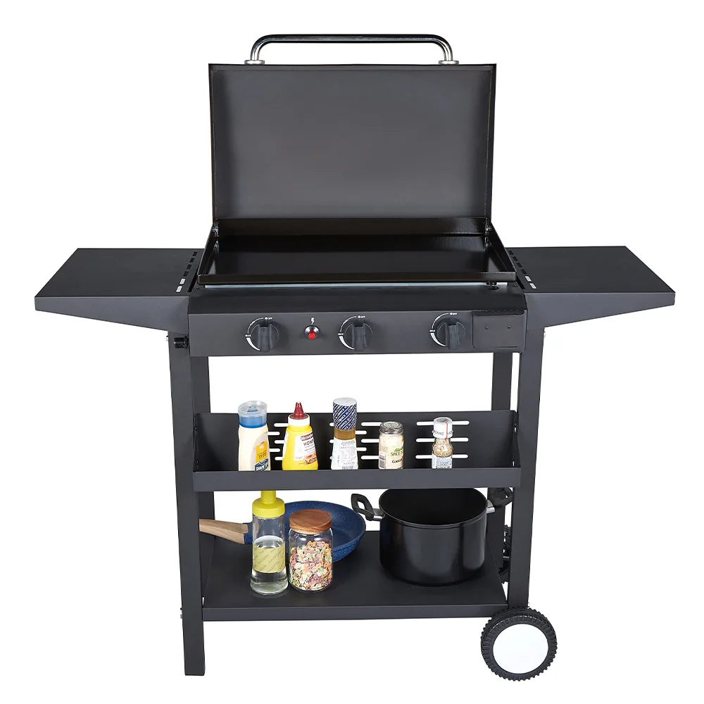 Commercial Outdoor 4 Burner Flat Top Teppanyaki Griddle Gas Teppanyaki Grill Table on Sale Teppanyaki Plate for Grill