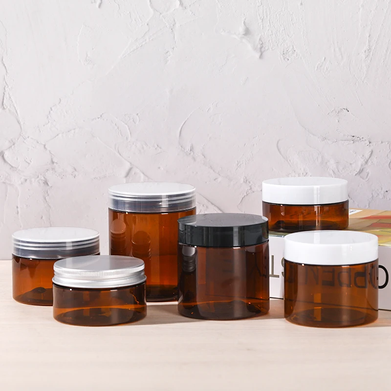 2025 Wholesale 1oz 2oz 4oz 6oz 8oz 16oz 150ml 200ml Powder Plastic Cream Jar PET Food Honey Jars Scrub Body Butter Container Jar