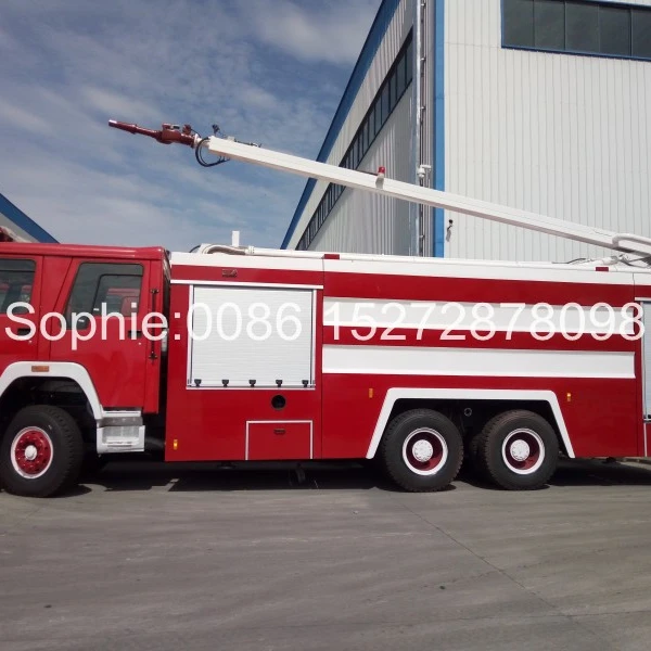  SINOTRUK HOWO 6x4 6x6 правосторонний аварийно-спасательный башенный пожарный Автоцистерна 18 м с водой и пеной пожарная