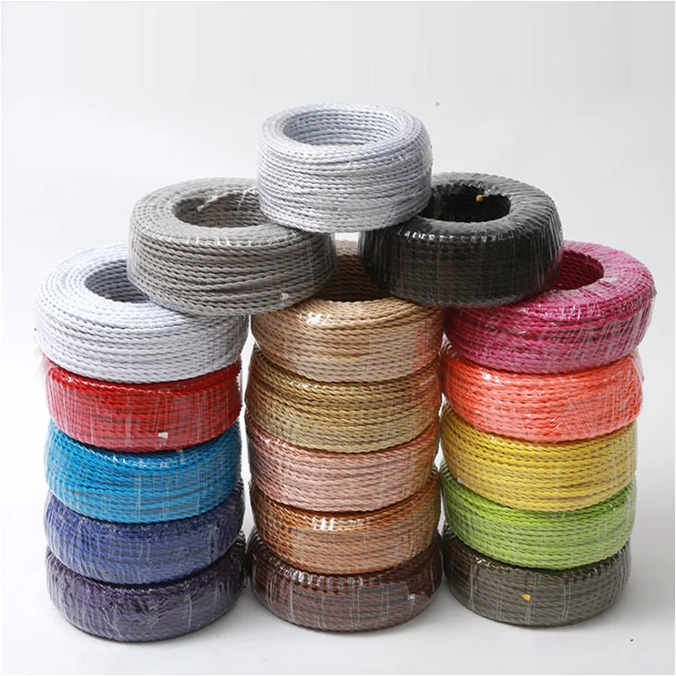 Colorful Braided Cable 2 or 3 Copper Core Textile Cable 0.75mm Vintage Electrical Fabric Cable Wire Twisted Electrical Wire Cord