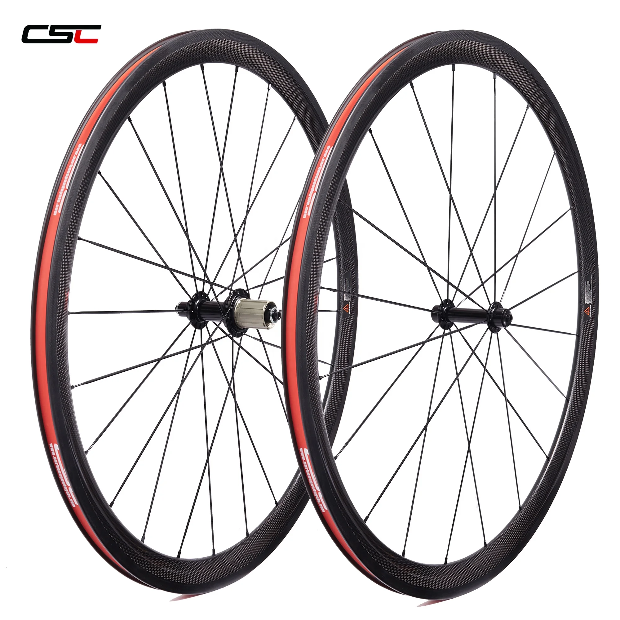 38mm 25mm clincher bicycle carbon wheelsets with Powerway R13 hub and CN 424 spoke road bike carbon wheels
