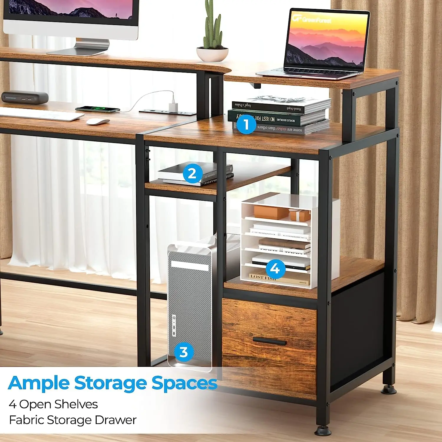 LANGTOO Furniture Internet Cafe Height Adjustable Gaming Home Offices Computer Office CEO Table Design Desk