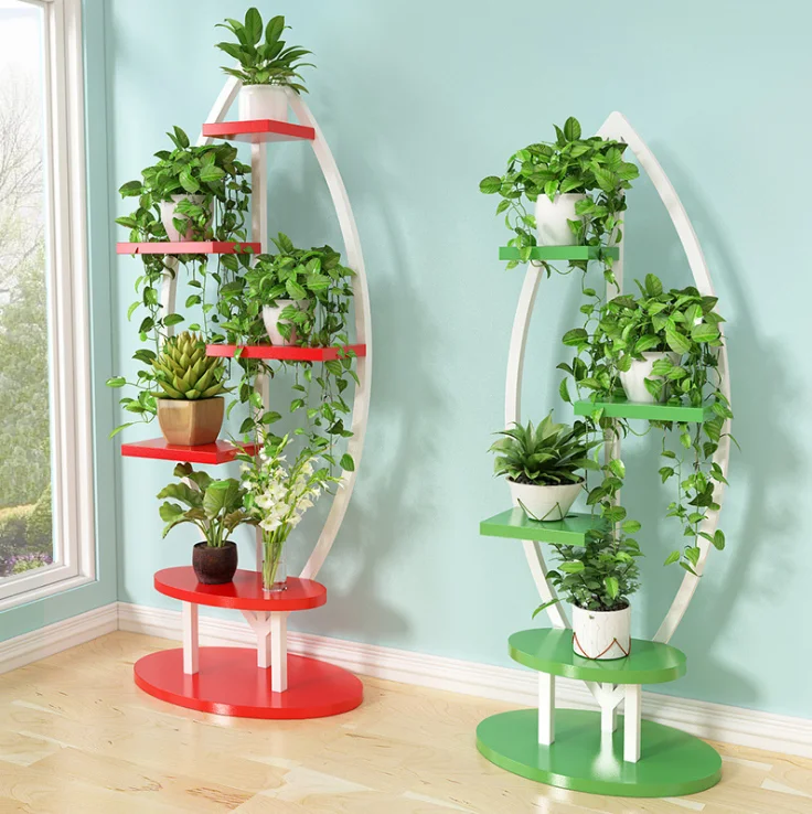 Living room household flower shelf multi-layer indoor special shelf space-saving indoor balcony decoration green radish plant