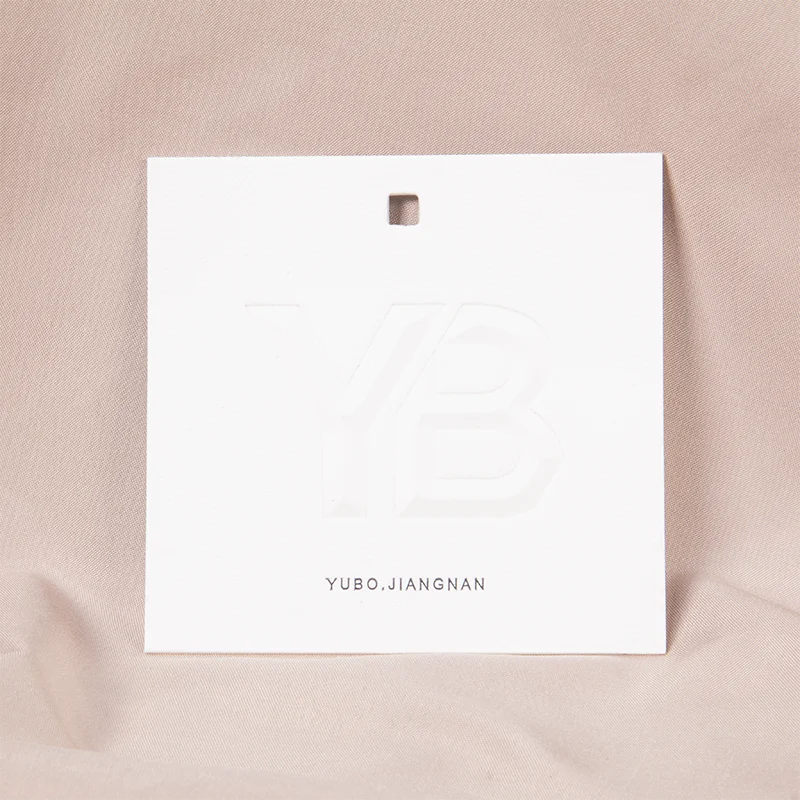 Custom Clothing Tags Factory Custom Embossed Brand 600g  Cotton Paper Swing Clothes Tag