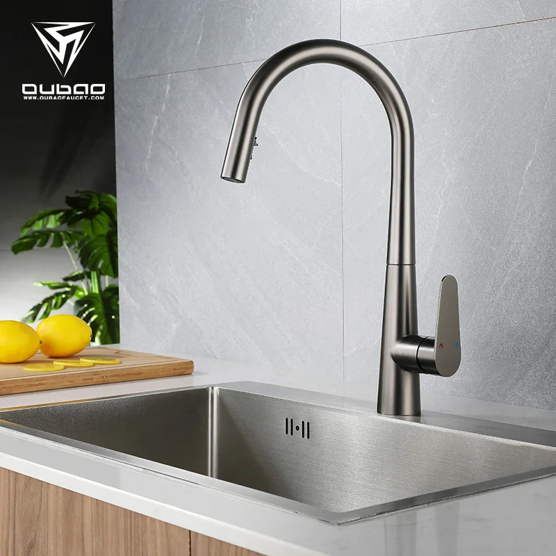 Stainless Steel Ceramics Multi-Function Pull Down Spray Sink Mixer Kitchen Tap Kitchen Faucet