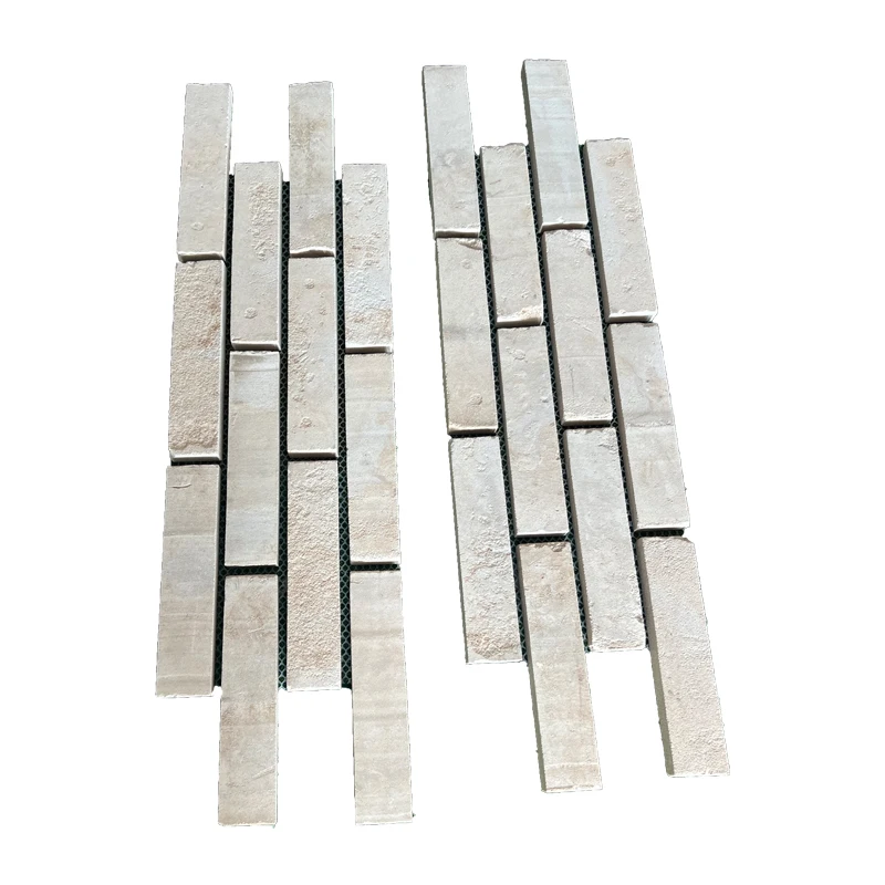 China Vintage Brick Wall Cladding Rustic Surface White Brick Slips Sheets for Wall Decoration