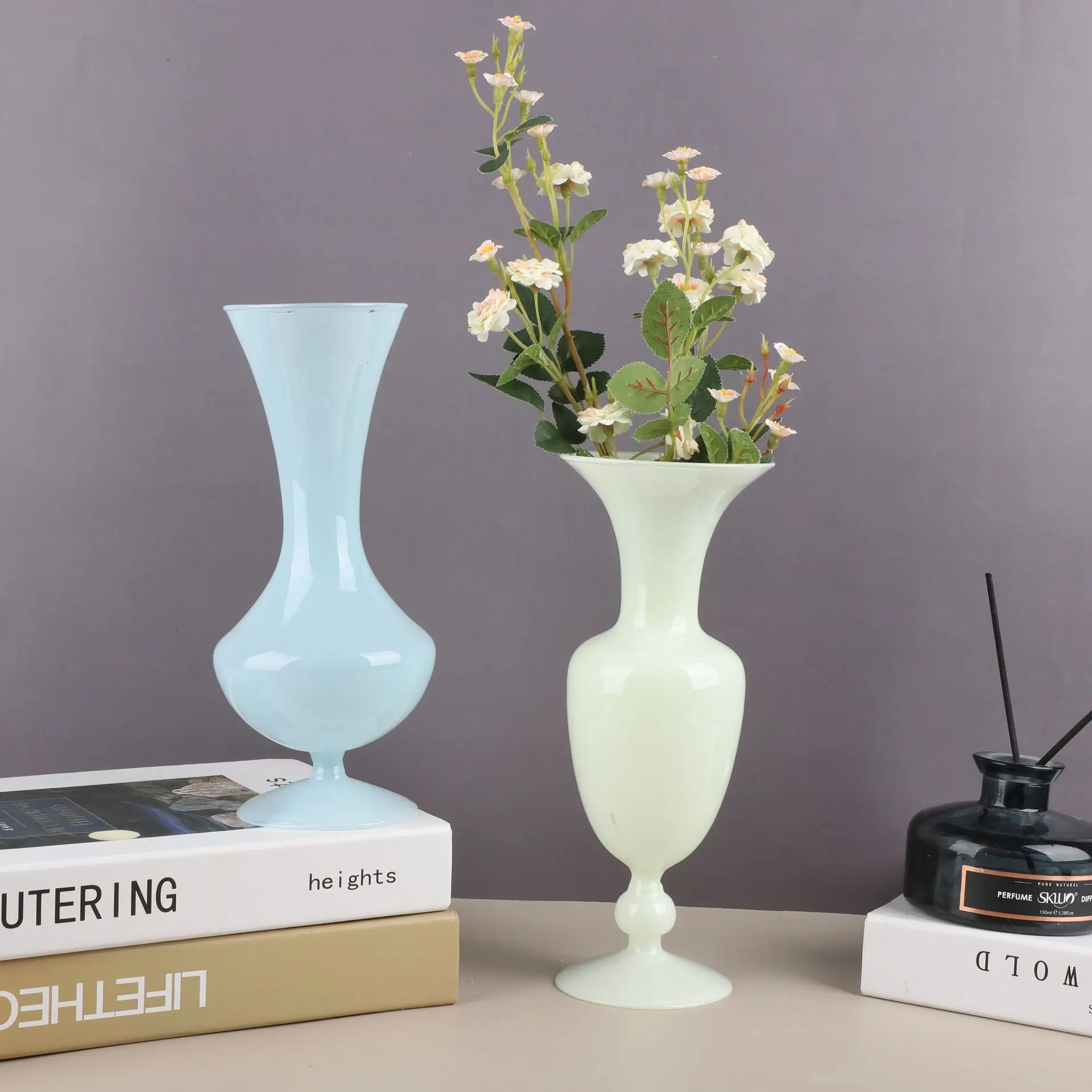 Vase decoration living room flower arrangement glass transparent Nordic simple small dry ins wind device