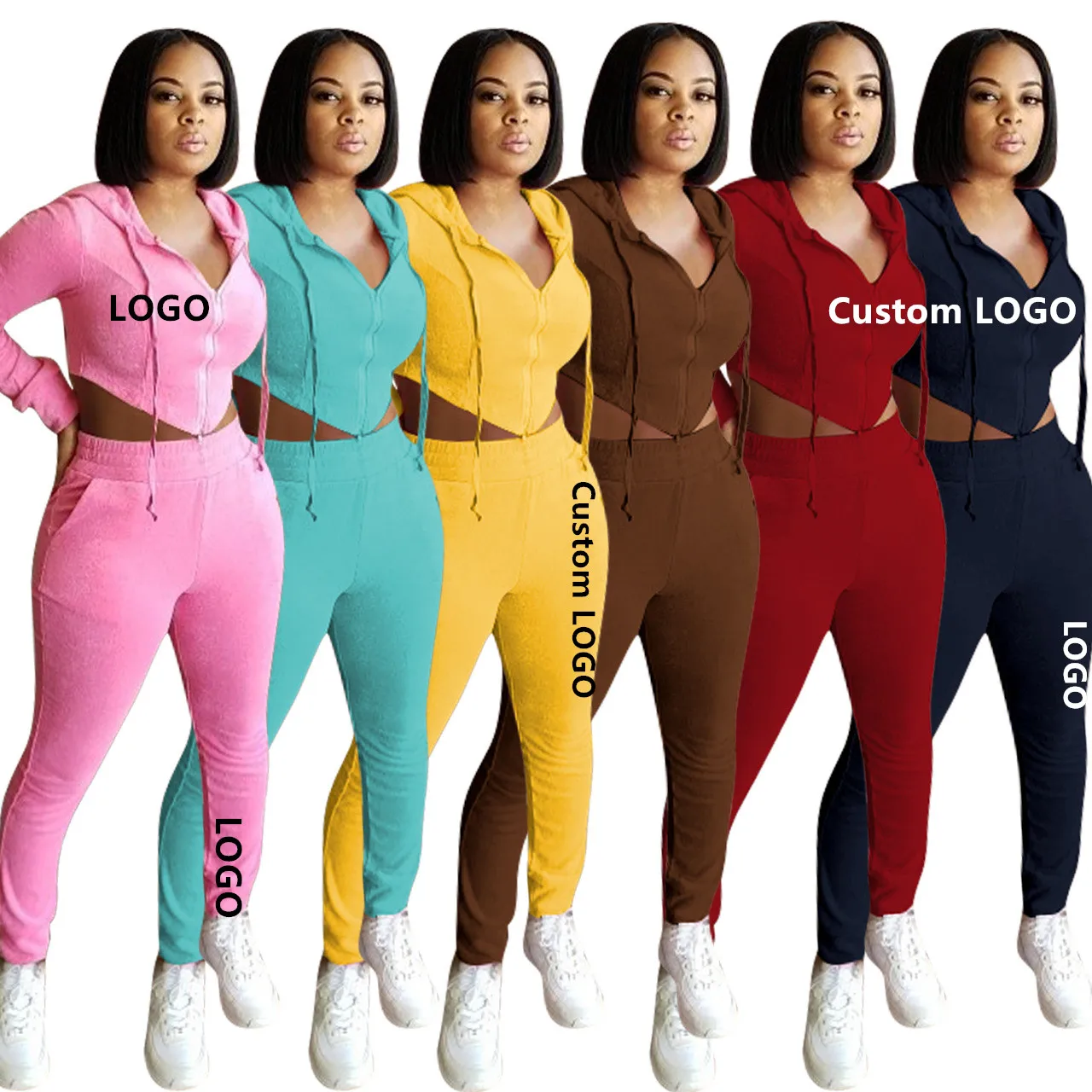 GQ0418 Весна 2021 укороченный топ из двух частей комплект ювелирных изделий для женщин удобные мягкие толстовки 2 шт комплект со штанами дамы спортивные костюмы