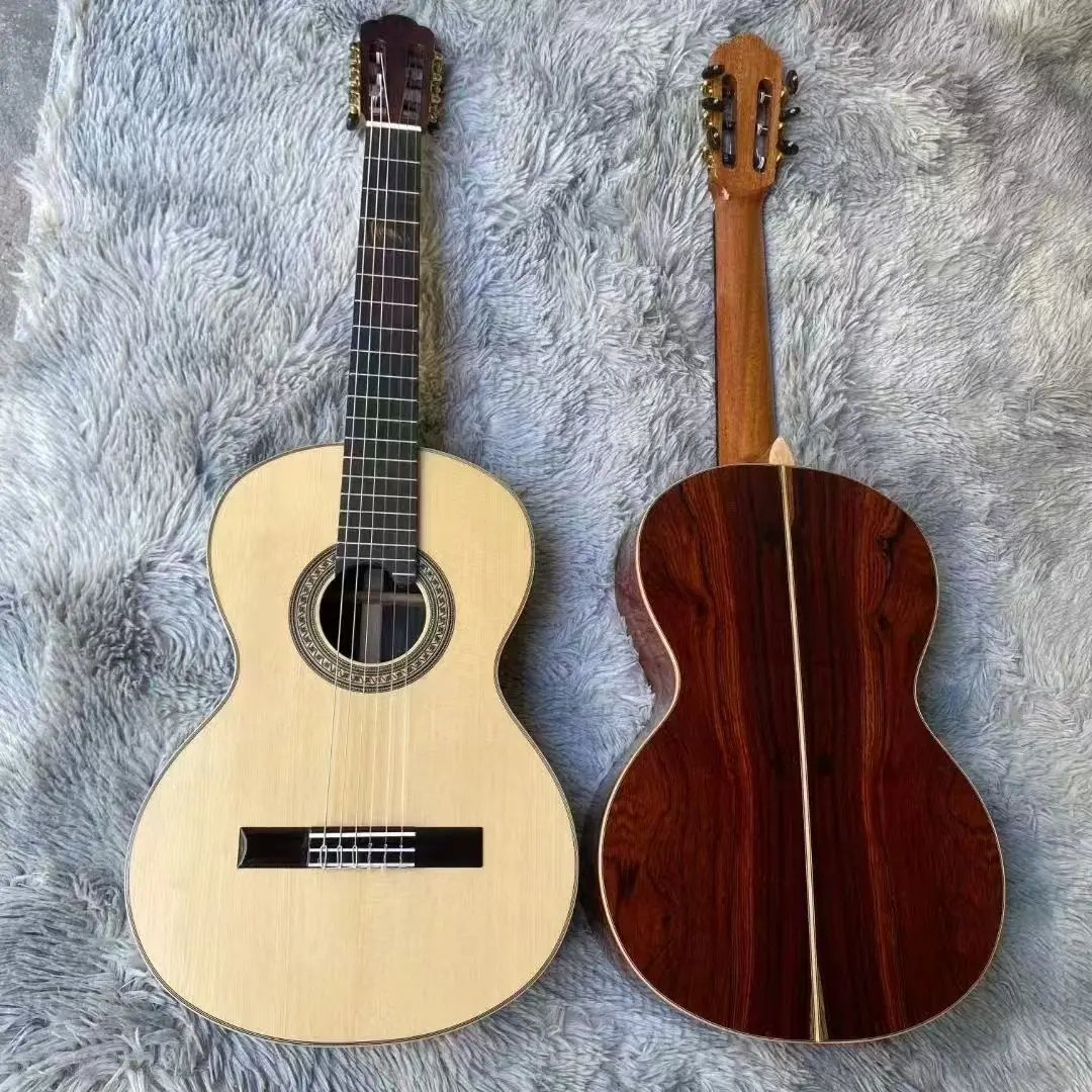 High Quality 36-Inch All-Solid Classic Acoustic Guitar with Cocobolo Spruce Top Rosewood Back/Side Ebony Fingerboard Ready Ship